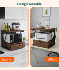 avilia home supporto microonde da cucina in legno con cassetto e ripiano superiore ean 8052879010781