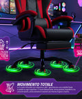 nexor sedia gaming reclinabile con poggiapiedi estraibile cuscino lombare e poggiatesta ean 8052879011771