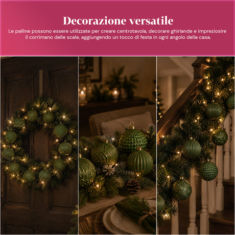 saint joy palline di natale set 12 pezzi a8 cm stile antico 2 colori ean 8050043128263