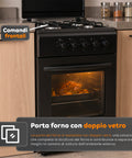 wintem cucina a gas 50x50 cm con forno a gas 49 litri 4 fuochi di diversa potenza valvole di sicurezza e coperchio ean 8056819078930