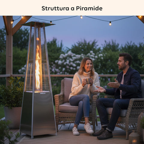 wintem stufa a gas da esterno a piramide con termostato regolabile 12kw ean 8052286432091