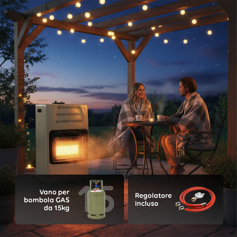 wintem buddy stufa a gas pieghevole potenza 42kw con 3 livelli di riscaldamento ean 8052286432039