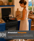 wintem cucina a gas 50x50 cm con forno a gas 49 litri 4 fuochi di diversa potenza valvole di sicurezza e coperchio ean 8056819078930