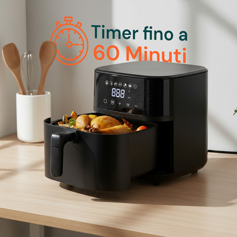 wintem friggitrice ad aria 45l con display led touch e 7 programmi di cottura 1800w ean 8052286432213