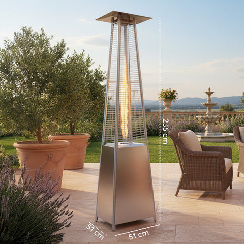 wintem stufa a gas da esterno a piramide con termostato regolabile 12kw ean 8052286432091