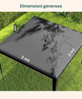 zendea gazebo 3x3mt per esterni con copertura impermeabile e telaio in acciaio ean 8015361713188