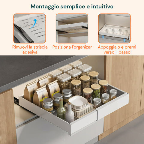 avilia home organizer estensibile per cassetti e dispensa vassoio regolabile multiuso ean 8052879011818