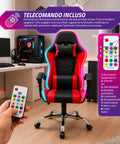 nexor sedia gaming ergonomica con luci rgb e cuscino lombare massaggiante poltrona ufficio reclinabile con telecomando ean 8056819078855