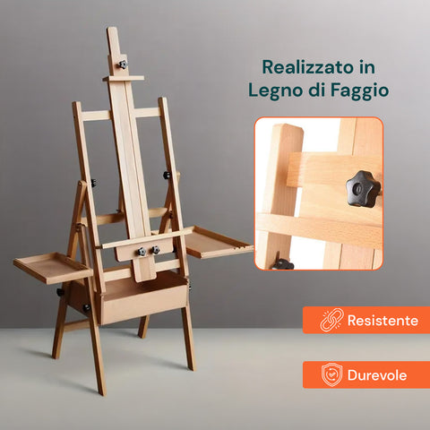 avilia cavalletto da pittore in faggio 122x44x40 cm con altezza regolabile ean 8052879010071