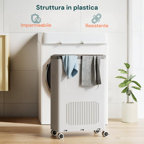 avilia cesto portabiancheria con coperchio e ruote capienza 123l plastica ean 8052879010224