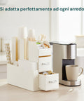 avilia home organizer porta capsule porta cialde 9 scomparti e 2 cassetti multiuso bianco ean 8052879011016