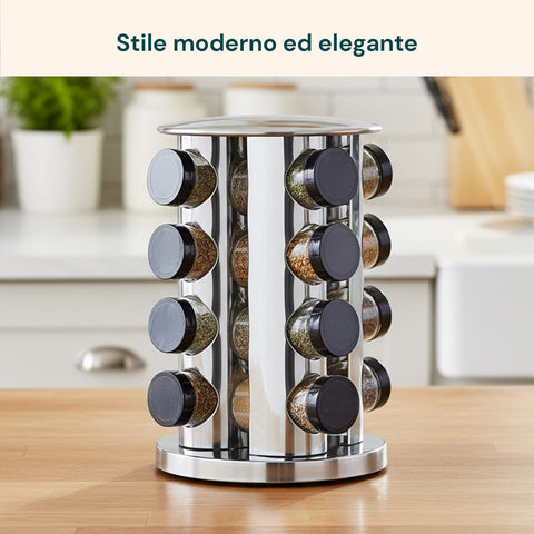 avilia home porta spezie girevole 360 da cucina con 16 barattoli inclusi ean 8052879010859