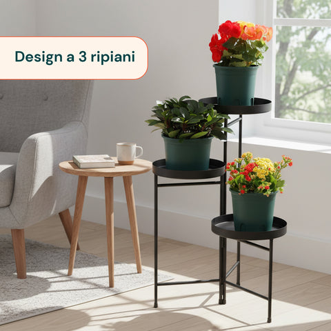 avilia home portavasi in ferro a 3 ripiani 20 cm supporto piante da interno ean 8056819053227