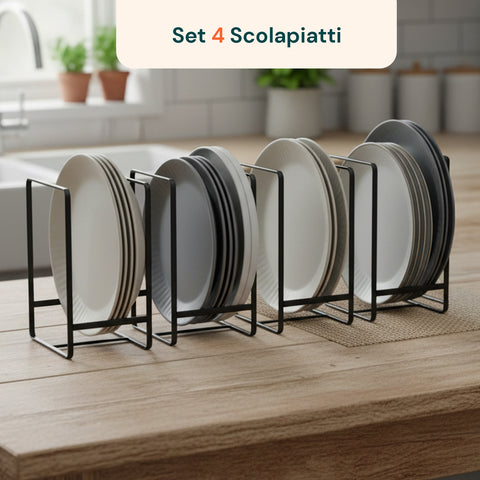 avilia home scolapiatti verticali salvaspazio set 4 pezzi in metallo 2 misure salvaspazio ean 8052879010972