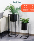 avilia home set 2 portapiante con vaso e struttura in ferro dal design moderna ean 8056819053234