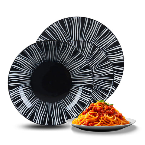 Excelsa servizio piatti 18 pezzi Florence porcellana e stoneware bianco e nero Excelsa servizio piatti 18 pezzi Florence porcellana e stoneware bianco e nero