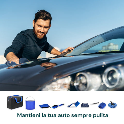 daimann kit pulizia auto professionale con 16 pezzi in morbido tessuto chenille ean 8056590070321