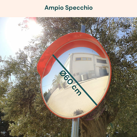 daimann specchio parabolico di sicurezza 60 cm con staffe di fissaggio ean 8056590070406