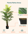 garden friend pianta palma areca in polietilene con 33 foglie e vaso con muschio 160cm ean 8023755056483