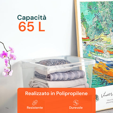 garden friend scatola salvaspazio 65l con coperchio ruote e chiusura ermetica ean 8023755054168