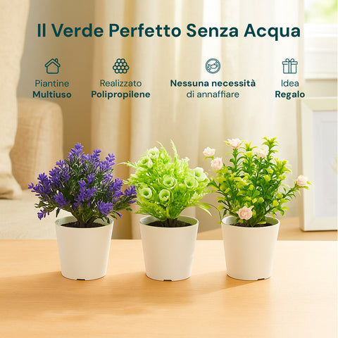 garden friend set 3 piante finte da interno con vasi moderni per casa o ufficio ean 8023755068431