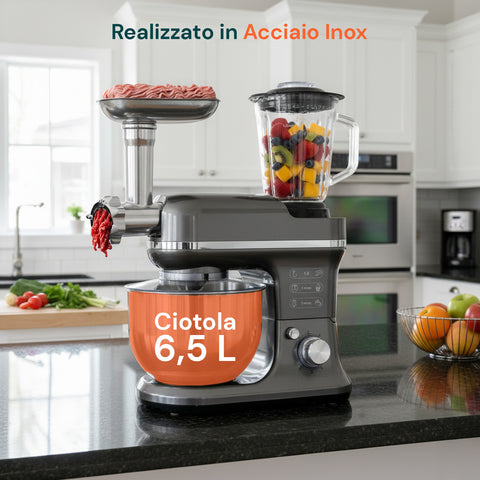 jordan casa impastatrice planetaria multifunzione con accessori completi e motore potente 1900w ean 0805698117425