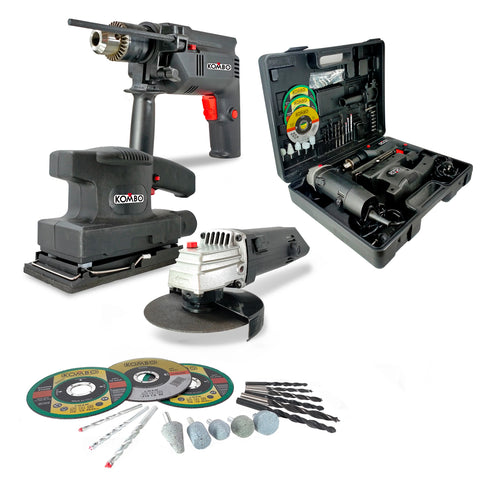 Set Avvitatore Smerigliatrice E Levigatrice Con Valigetta E 50 Accessori 500w