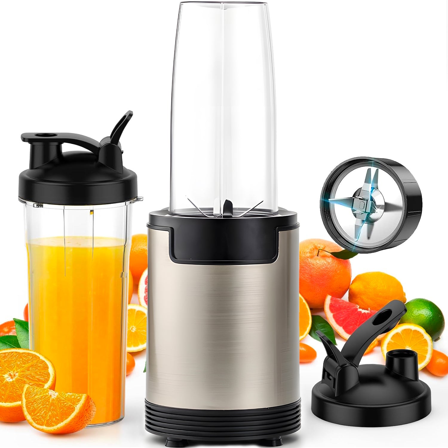 Frullatore Tritatutto Con 4 Lame E Contenitore 800ml/600w Oro