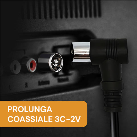 omega cavo coassiale antenna tv 3m maschio maschio con adattatore nero ean 8051191550272