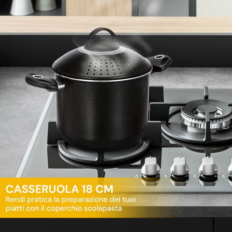 pensofal casseruola alta antiaderente per induzione 3l biostone con doppio fondo inox ean 8020173085804