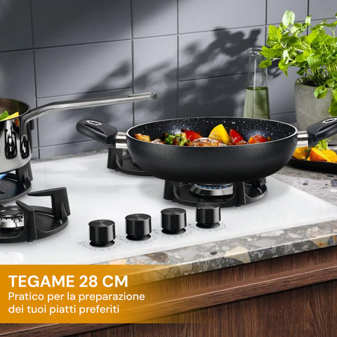 pensofal tegame 28cm antiaderente effetto pietra con minerali e fondo inox ean 8020173085156