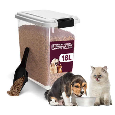 puppy lovers dispenser cibo per cani e gatti 18 litri con chiusura ermetica ean 8054806950122
