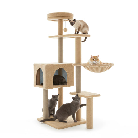 puppy lovers tiragraffi per gatti 120 cm con cuccia e amaca multilivello varie colorazioni ean 8054806950542