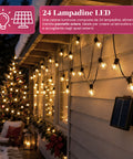 saint joy catena luminosa da esterno solare 15 m con 24 lampadine led g40 ean 8050043128577