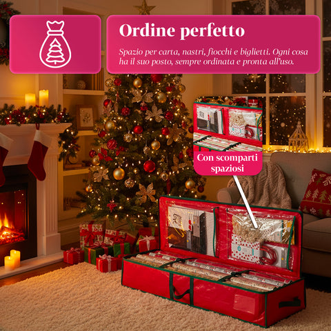 saint joy organizer multiuso per addobbi natalizi in tessuto oxford con manici e tasche ean 8050043127549