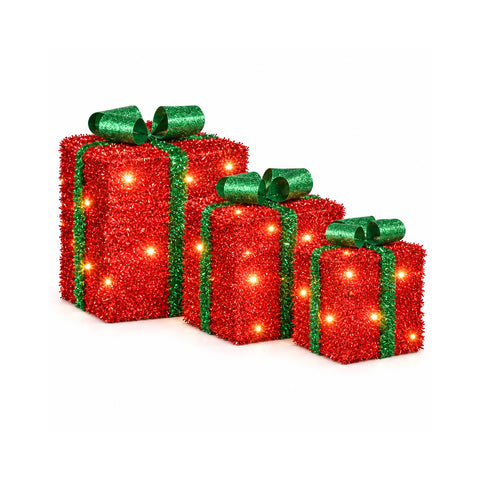 saint joy set 3 pacchi regalo luminosi a batteria 51 led bianco caldo ean 8056819081299