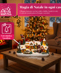 saint joy villaggio di natale animato frostvale con luci led musica e slitta in movimento ean 8050043127440