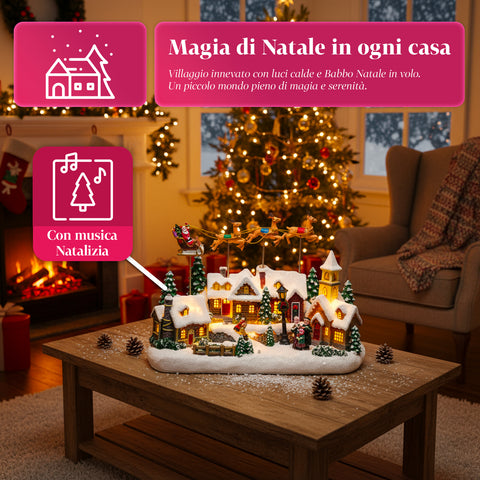 saint joy villaggio di natale animato frostvale con luci led musica e slitta in movimento ean 8050043127440