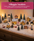 saint joy villaggio natalizio 30 pezzi in resina con casette luminose e neve ean 8050043127969