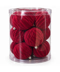 saint set 12 palline di natale vellutate 8 cm tre trame diverse in ogni confezione 3 colori disponibili sfere opache per albero e decorazioni ean 8056819080742