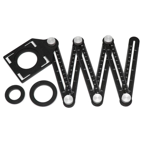 ALLOMN Righello Di Misurazione Multi-angolo, Modello Di Angolazione Strumento Multiuso 6 Strumento Di Misurazione Pieghevole Pollici E Centimetri - Foto 3