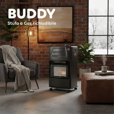 wintem buddy stufa a gas pieghevole potenza 42kw con 3 livelli di riscaldamento ean 8056819043532