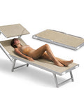 zendea lettino prendisole pieghevole in alluminio e textilene con tettuccio parasole 360 schienale reclinabile e portata 150kg ean 8056819032680