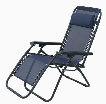 zendea sedia da giardino pieghevole con vassoio laterale portata 120kg e struttura in ferro e tessuto teslin ean 8056819066722
