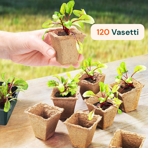 zendea vasetti in torba biodegradabili per semina e trapianto set 120 pezzi ean 8050030810546