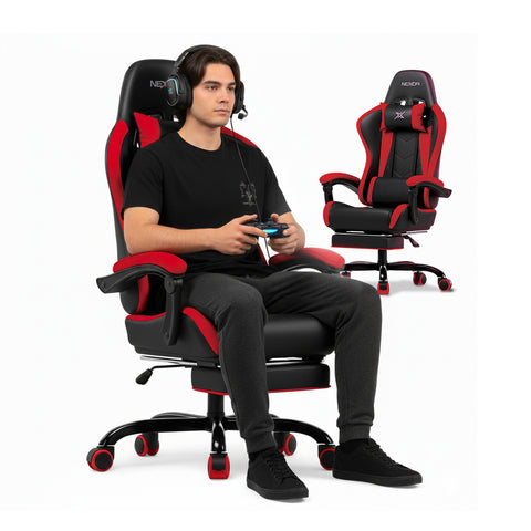 nexor sedia gaming reclinabile con poggiapiedi estraibile cuscino lombare e poggiatesta ean 8052879011771