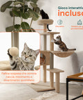 puppy lovers tiragraffi per gatti 120 cm con cuccia e amaca multilivello varie colorazioni ean 8054806950542