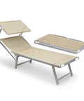 zendea lettino prendisole pieghevole in alluminio e textilene con tettuccio parasole 360 schienale reclinabile e portata 150kg ean 8056819032680