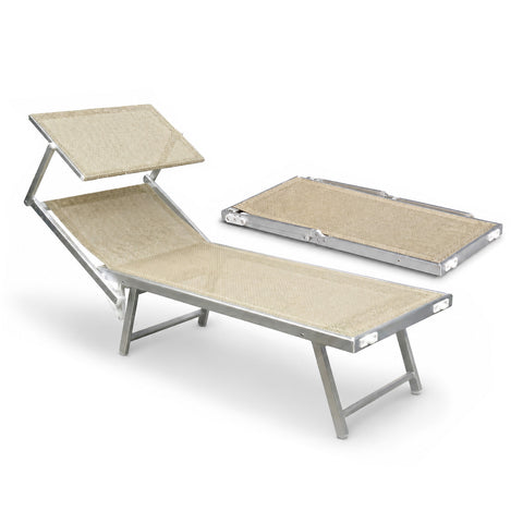 zendea lettino prendisole pieghevole in alluminio e textilene con tettuccio parasole 360 schienale reclinabile e portata 150kg ean 8056819032680