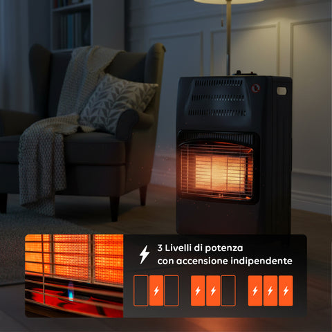 wintem buddy stufa a gas pieghevole potenza 42kw con 3 livelli di riscaldamento ean 8052286432039